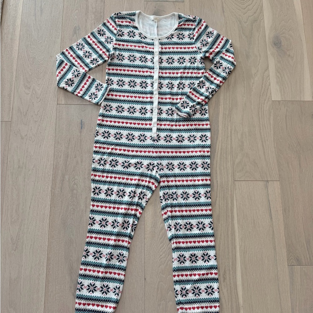 Z Supply Snowflake Striped Women’s One Piece Pajamas